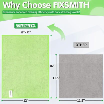FIXSMITH Microfiber Cleaning Cloth - Pack of 50, Microfiber Towels for Cars 16 x 12 in, Highly Absorbent Cleaning Rags, Lint-Free, Streak-Free Cleaning Cloths for Car Kitchen Home Office