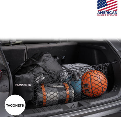 TacoNets Envelope Cargo Net for GMC Sierra & Chevy Silverado - Fits 2013-Current - Upgraded 5mm Bungee - Integrated Storage Bag - Heavy Duty Carabiners - Designed in USA