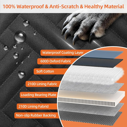 Back Seat Extender for Dogs,Hard Bottom Car Seat Cover for Dogs with Mesh Window,Waterproof Backseat Pet Cover Hard Bottom-Dog Car Seat Cover for Back Seat Dog Hammock for Car/SUV