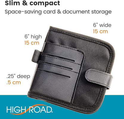 High Road Car Visor Organizer and Registration and Insurance Card Holder with Clear Document Pockets and 3 Card Holders - Vehicle Document Holder for Visor, Glove Box or Console