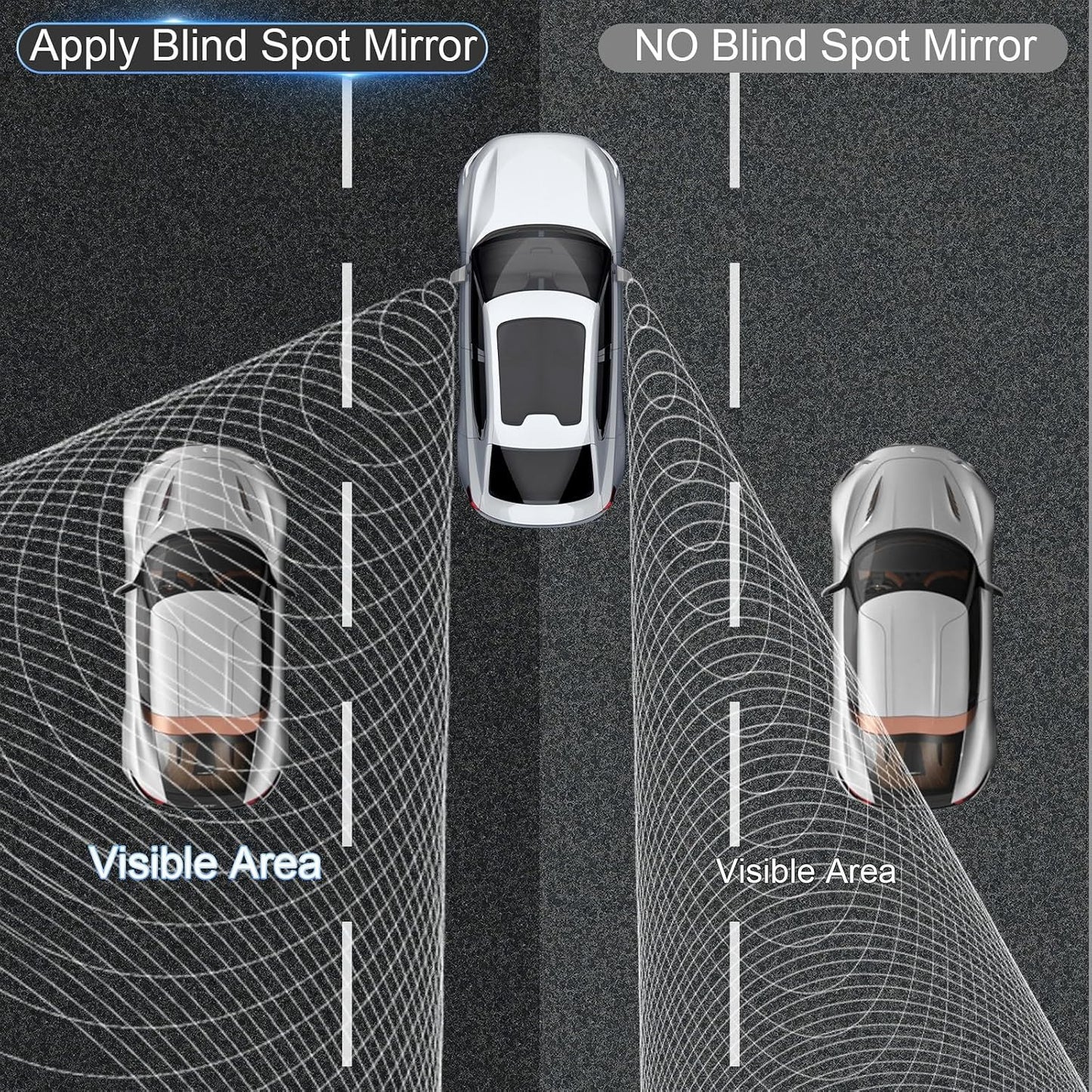BFXM Blind Spot Mirrors 2 Pack, Car Accessories Frameless Side Mirror Blindspot Convex HD Glass, Side View Mirror Blindspot with Wide Angle Adjustable Stick for Car SUV and Trucks