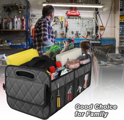 Deosk Car Trunk Organizer for SUV, Car Organizers and Storage with Reinforced Handles, Car Accessories for Women/Men 50LWaterproof Polyester Trunk Organizer, Black