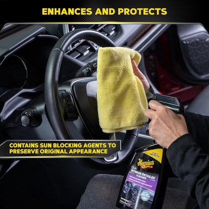Meguiar's Quik Interior Detailer Cleaner, Quick Detailer Spray Cleans And Refresh Car Interiors, Use On Plastics, Leather & Rubber, Dashboards, Trim In Cars, Trucks & Suvs - 24 Oz Spray Bottle