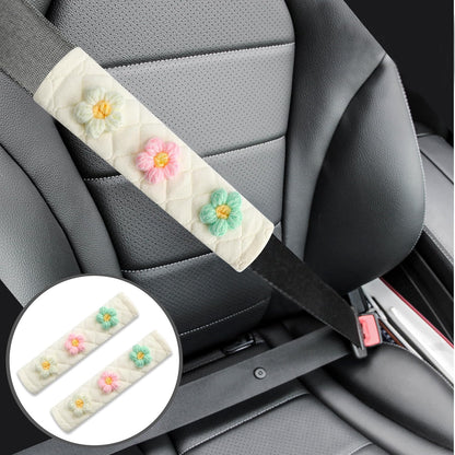 Amooca Soft Auto Seat Belt Cover Seatbelt Shoulder Pad 2 PCS for a More Comfortable Driving Compatible with All Cars and Backpack Black