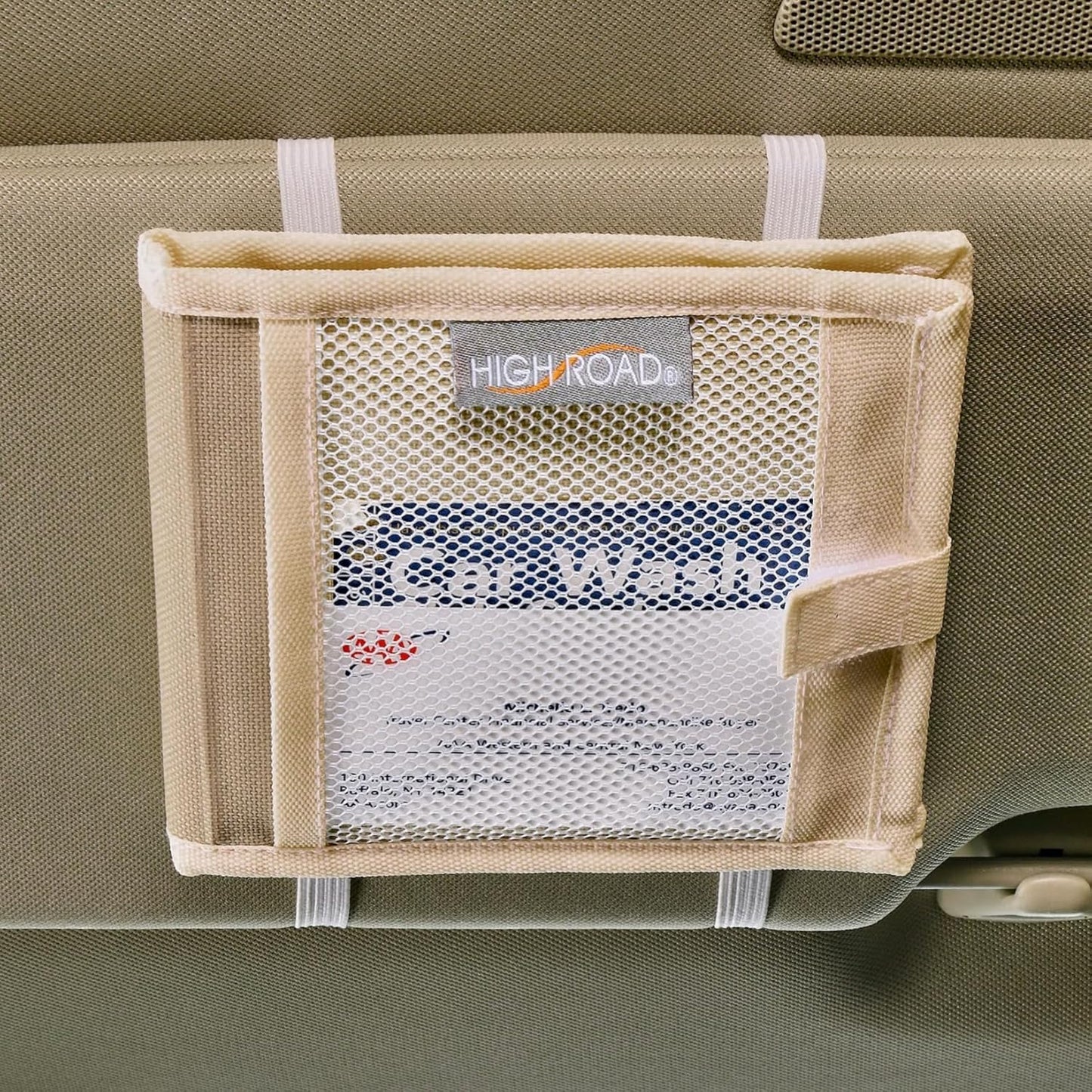 High Road Car Registration and Insurance Card Holder for Sun Visor, Glove Box or Console with 2 Clear Hidden Car Document Pockets