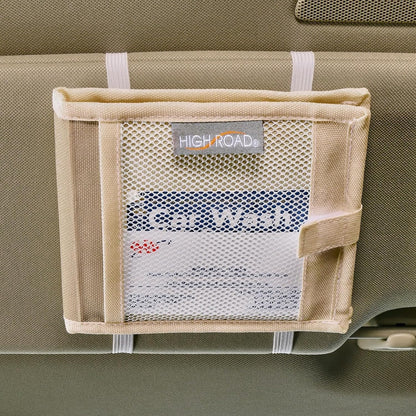 High Road Car Registration and Insurance Card Holder for Sun Visor, Glove Box or Console with 2 Clear Hidden Car Document Pockets