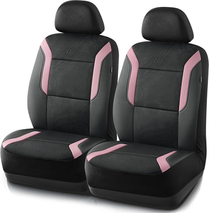 Skechers Memory Foam Seat Covers, Air Cool Mesh Thick Car Seat Covers, Car Seat Covers Front Seats Airbag Compatible, Universal Automotive Comfort for Most Cars, Vans, Trucks, SUV,Black