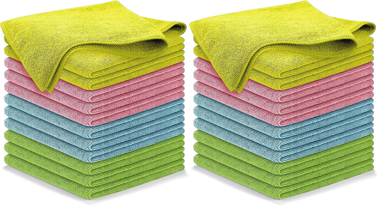 USANOOKS Premium 300GSM Microfiber Cleaning Cloth - 12.5"x12.5" High Performance - 1200 Washes, Ultra Absorbent Microfiber Towels for Cars Undercarriage, Rims & Engine Bay Cleaning - Microfiber Cloth