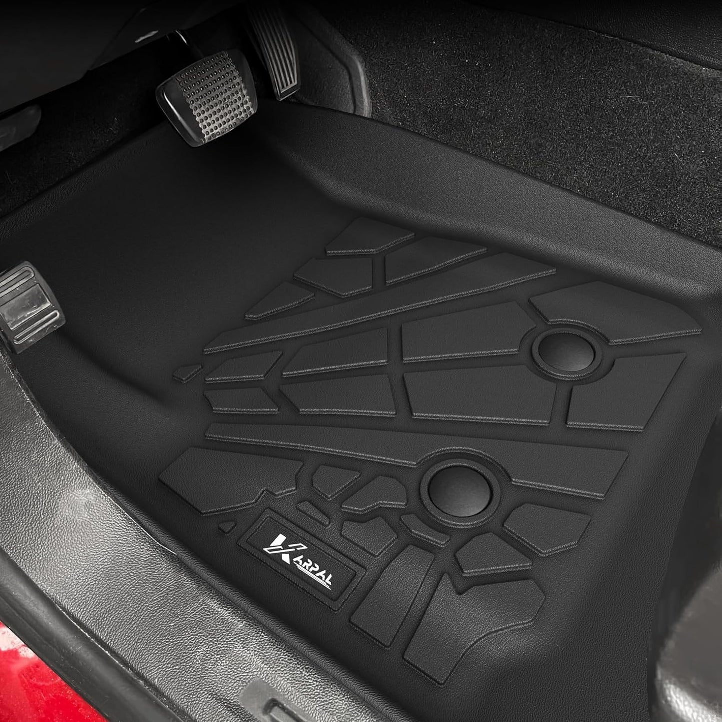 KARPAL Floor Mats for 2007-2013 Chevy Silverado & GMC Sierra 1500 Crew Cab / 2007-2014 2500/3500 HD(Footwell Coverage), All-Weather TPE Custom Fit Floor Liners Car Accessories