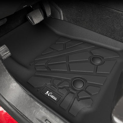 KARPAL Floor Mats for 2007-2013 Chevy Silverado & GMC Sierra 1500 Crew Cab / 2007-2014 2500/3500 HD(Footwell Coverage), All-Weather TPE Custom Fit Floor Liners Car Accessories