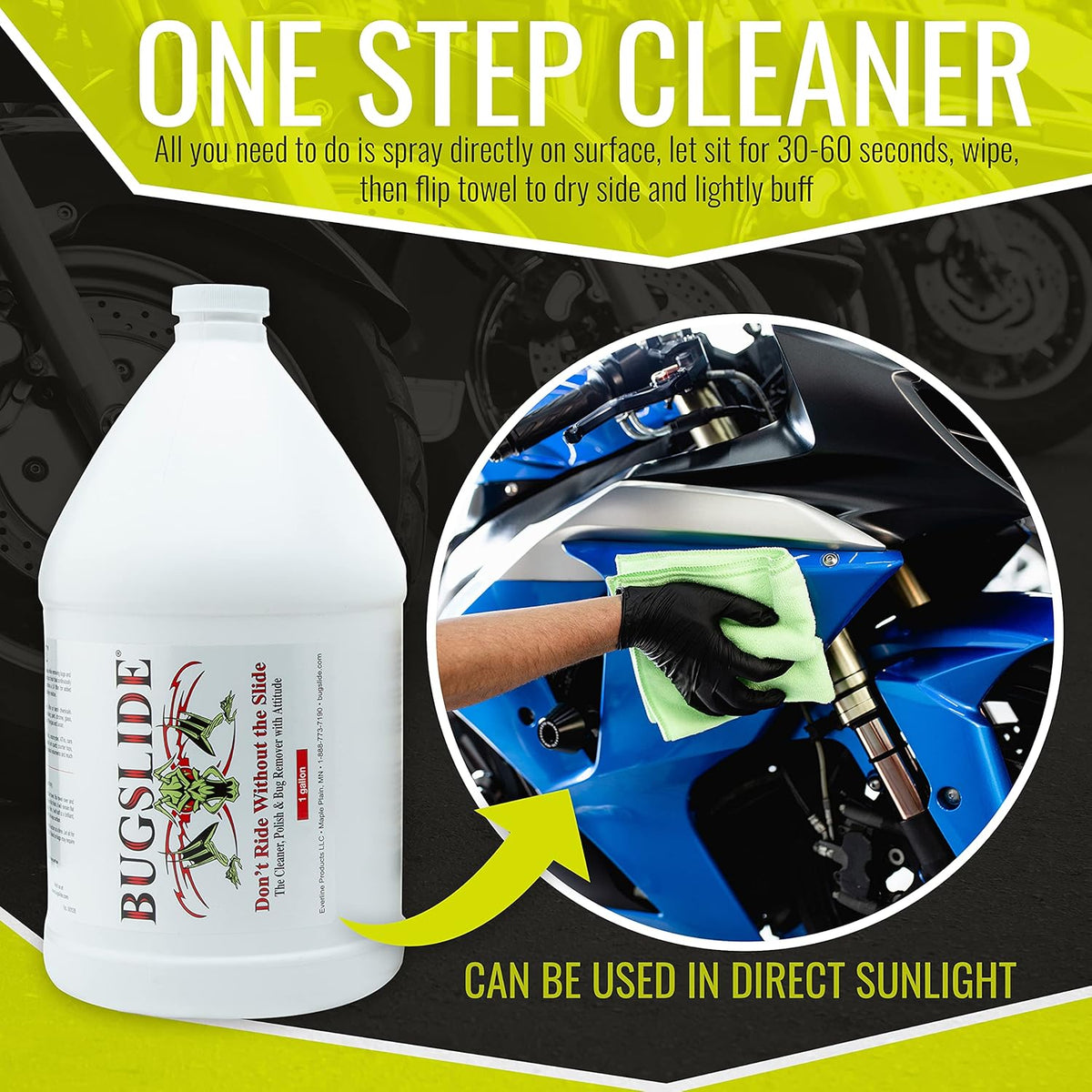 BugSlide Bug Remover – All Purpose Car Cleaner & Detailer Spray, For Vehicle Interior & Exterior Use, Shines, Degreases, Polishes, Wipes Away Bugs on Plastic, Metal,Glass, Windows, Mirrors, 32 oz