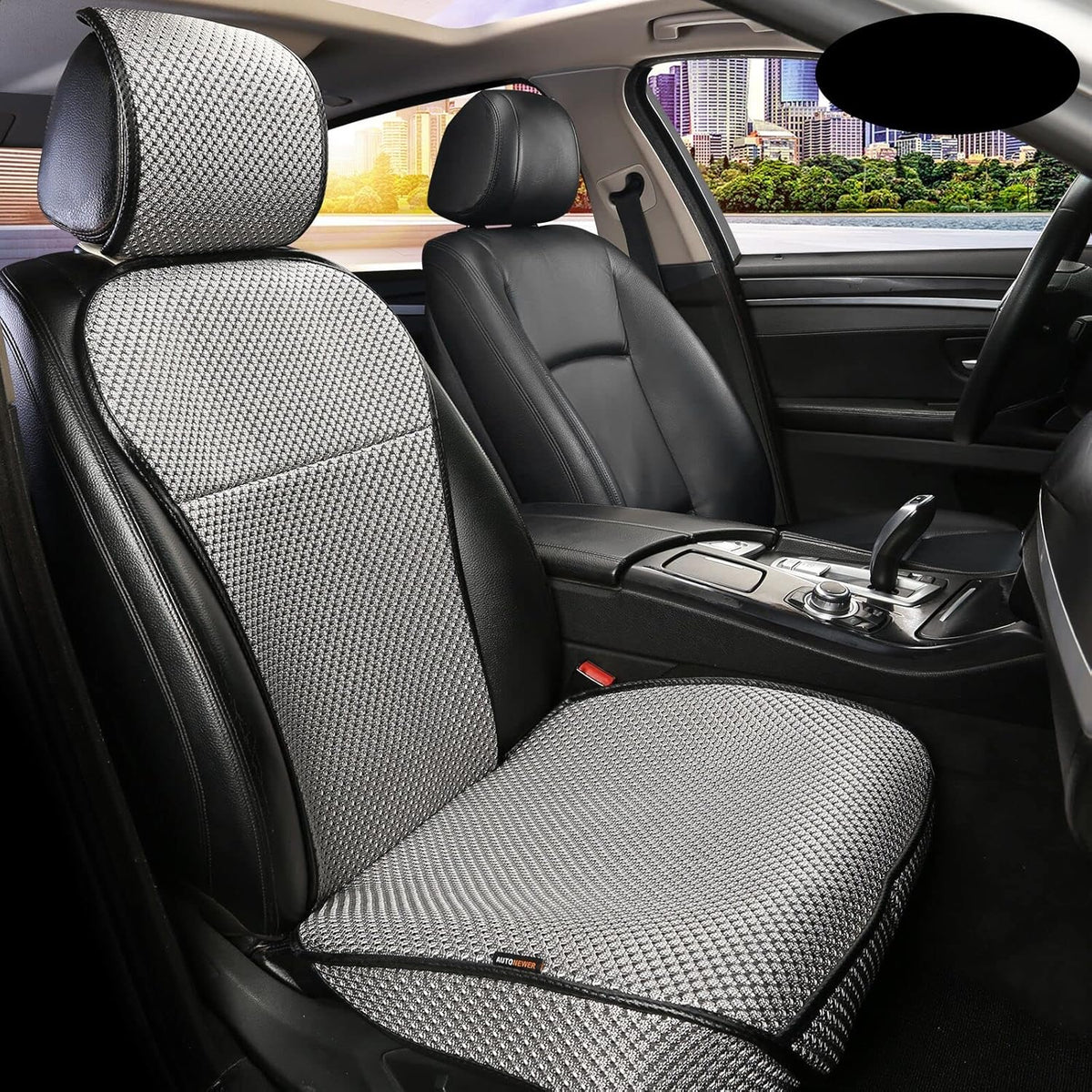 Auto Newer Luxury Breathable Car Seat Cover Fit Four Seasons, Universal Front of Car Seat Cushions, Bottom Seat Covers of Full Wrapped Edge,Universal Fit for 95% Cars,SUV,Pickup(Beige，2PCS)