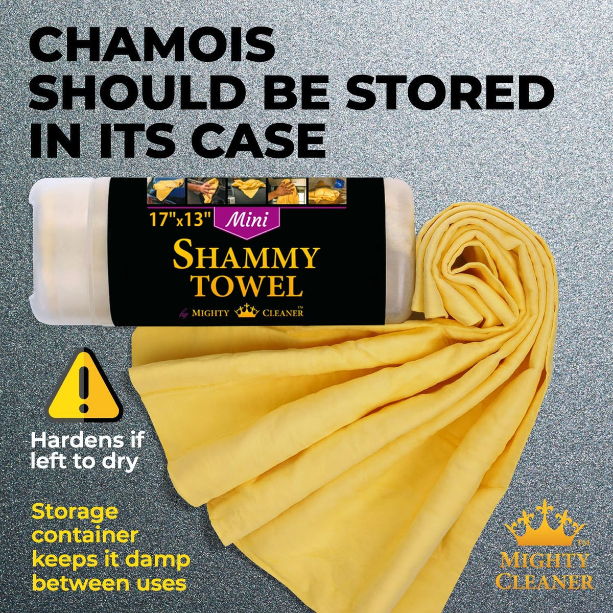 Premium 2pk Mini +1 Free Shammy Cloth for Car Drying - 17”x13” - Super Absorbent Chamois Towel for Car - Scratch-Free, Reusable & Soft Cleaning Towel