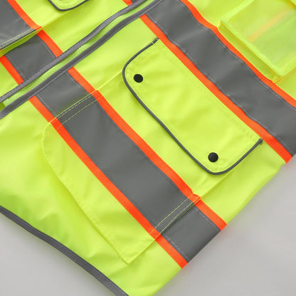 XIAKE Reflective Safety Vest for Men & Women High Visibility Class 2 Vest with Pockets Meets ANSI Standards
