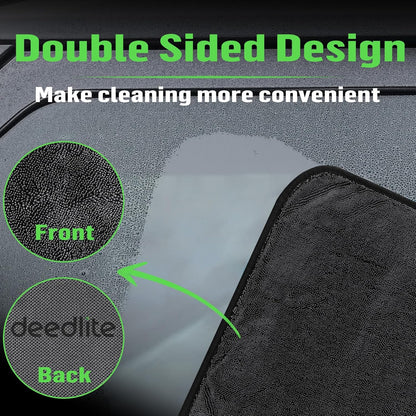 Deedlite Bath Wipes Shower Cleaning Cloths, Premium Car Drying Towel | Ultra Absorbent Twisted-Loop Design| Microfiber Towel for Car, Shower Cabin, Household