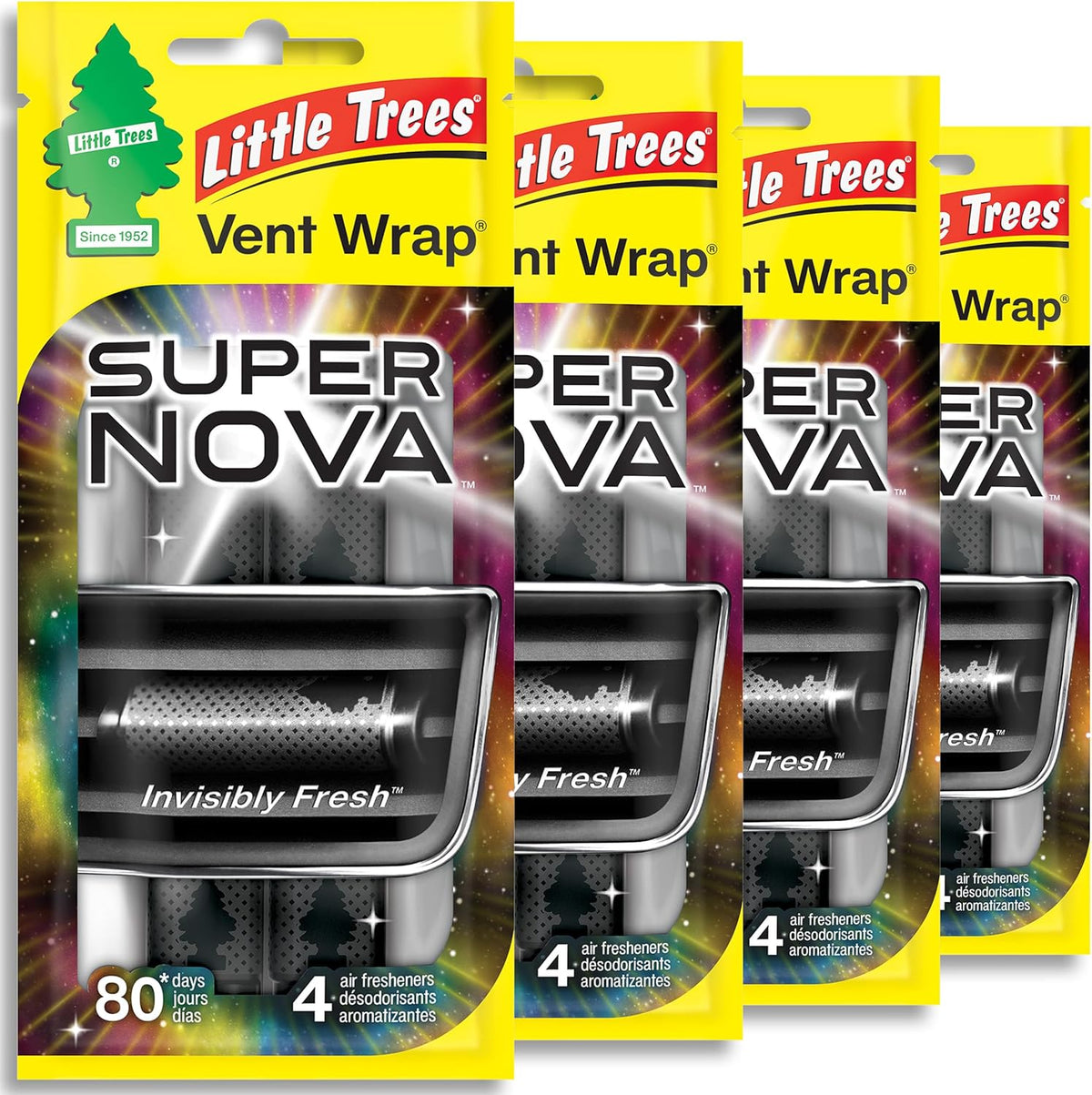LITTLE TREES Car Air Freshener | Vent Wrap Provides Long Lasting Scent, Invisibly Fresh | New Car Scent, 16 Air Fresheners
