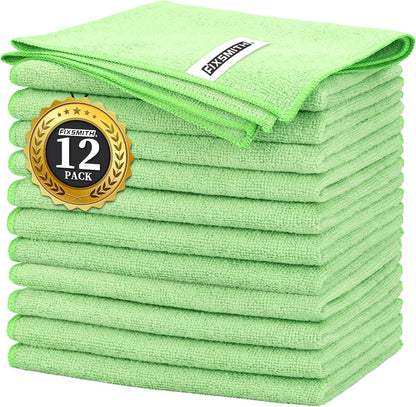 FIXSMITH Microfiber Cleaning Cloth - Pack of 50, Microfiber Towels for Cars 16 x 12 in, Highly Absorbent Cleaning Rags, Lint-Free, Streak-Free Cleaning Cloths for Car Kitchen Home Office