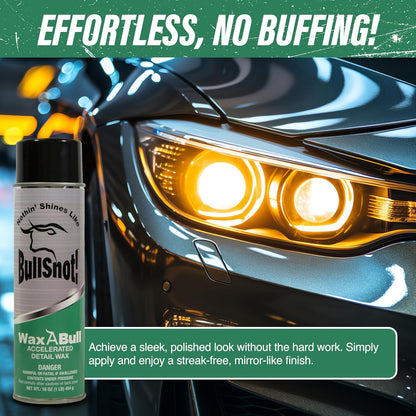 Bullsnot! WaxABull Accelerated Detail Auto Wax 10899009 - Quick Shine Truck and Car Polishing Wax 16oz
