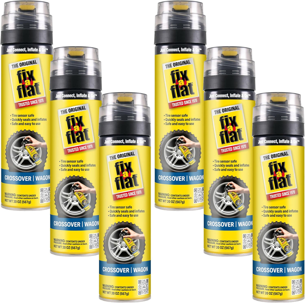 Fix-A-Flat S60420 Aerosol Emergency Flat Tire Repair and Inflator, for Standard Tires, Eco-Friendly Formula, Universal Fit for All Cars, 16 oz. (Pack of 1)