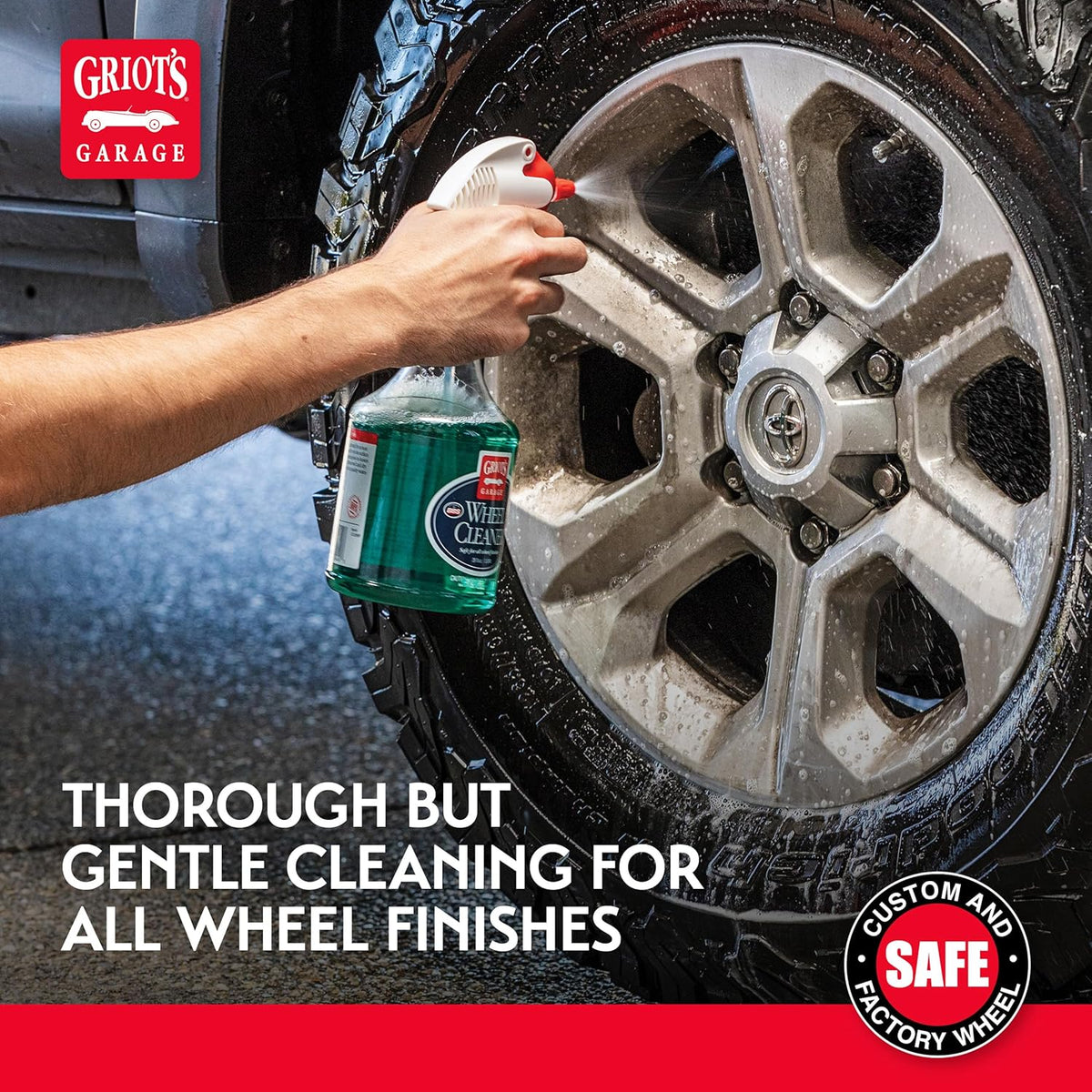 Griot's Garage Wheel Cleaner for All Finishes, Car Tire Rim Cleaning, Brake Dust and Grime Remover, PH Balanced, 11106, 35oz