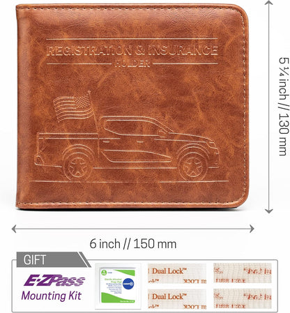 CANOPUS Car Registration and Insurance Holder, Magnetic Closure, Embossed Card Document Holder, Vehicle Glove Box Organizer, Wallet for Auto, SUV, Motorcycle, Truck, Waterproof, Car Model