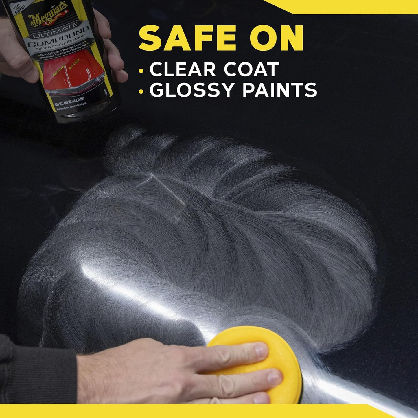 Meguiar's Ultimate Compound Car Scratch Remover, 2 Pack (2 x 15.2 oz = 30.4 oz Total) Clear Coat Safe Compound to Remove Scratches Swirls Oxidation and Water Spots and Restore Gloss