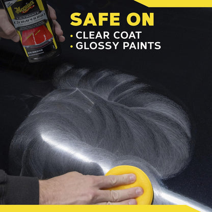 Meguiar's Ultimate Compound Car Scratch Remover, 2 Pack (2 x 15.2 oz = 30.4 oz Total) Clear Coat Safe Compound to Remove Scratches Swirls Oxidation and Water Spots and Restore Gloss