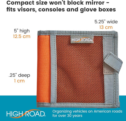 High Road Car Registration and Insurance Card Holder for Sun Visor, Glove Box or Console with 2 Clear Hidden Car Document Pockets