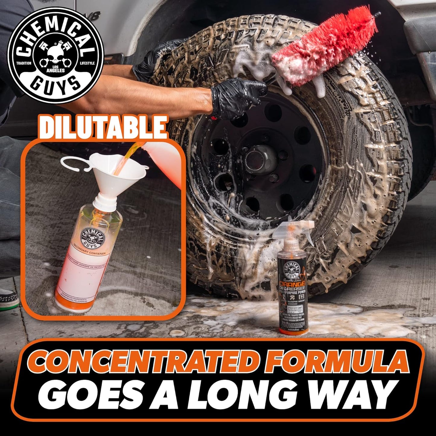 Chemical Guys Signature Series Orange Degreaser Spray - Heavy Duty All Purpose Cleaner for Engines, Tires, Undercarriages, Tools and More, Professional Strength, Breaks Down Grease, Oil & Grime, 16 oz