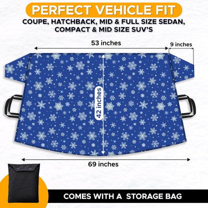 EcoNour Windshield Cover for Ice and Snow - Universal Fit for Car, SUV, Truck, Heavy Duty 600D Oxford Fabric Frost Protector for Ice & Sleet, Includes Anti-Theft Straps, Medium (69"x42")