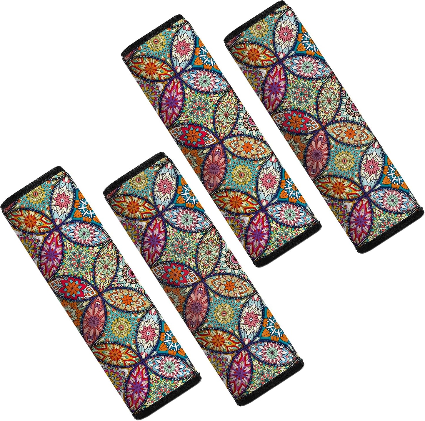 Car Seat Belt Pad Cover, 2-Pack Soft Car Safety Seat Belt Strap Shoulder Pad for Adults and Children, Suitable for Car Seat Belt, Backpack, Shoulder Bag (Pretty Mandala)