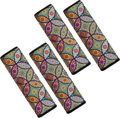 Car Seat Belt Pad Cover, 2-Pack Soft Car Safety Seat Belt Strap Shoulder Pad for Adults and Children, Suitable for Car Seat Belt, Backpack, Shoulder Bag (Pretty Mandala)