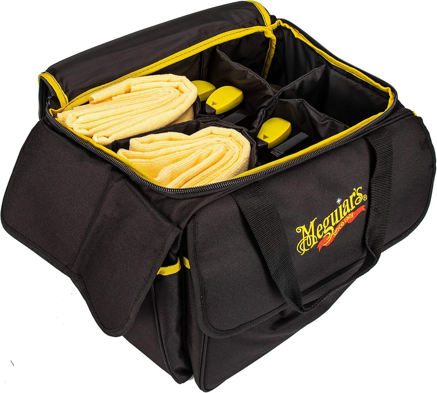 Meguiar's Detailing Bag - Premium Car Bag and Detailing Supply Organizer - Portable for All Your Favorite Supplies, Black
