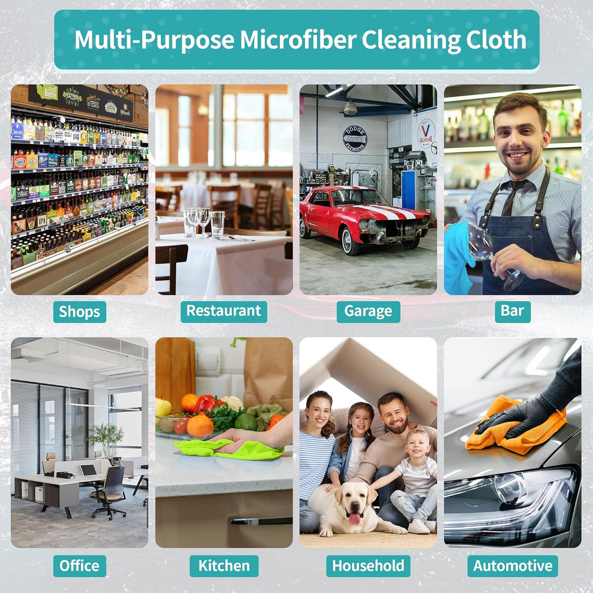 Microfiber Cleaning Cloth, 100 Pack Cleaning Rags Microfiber Towel Bulk Absorbent Lint-Free Wash Cloths, All-Purpose Shop Towels for Cars, Automotive, Garage, Home & Kitchen 11.5"*11.5"