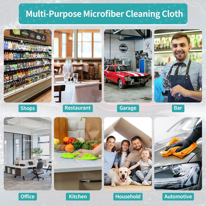 Microfiber Cleaning Cloth, 100 Pack Cleaning Rags Microfiber Towel Bulk Absorbent Lint-Free Wash Cloths, All-Purpose Shop Towels for Cars, Automotive, Garage, Home & Kitchen 11.5"*11.5"