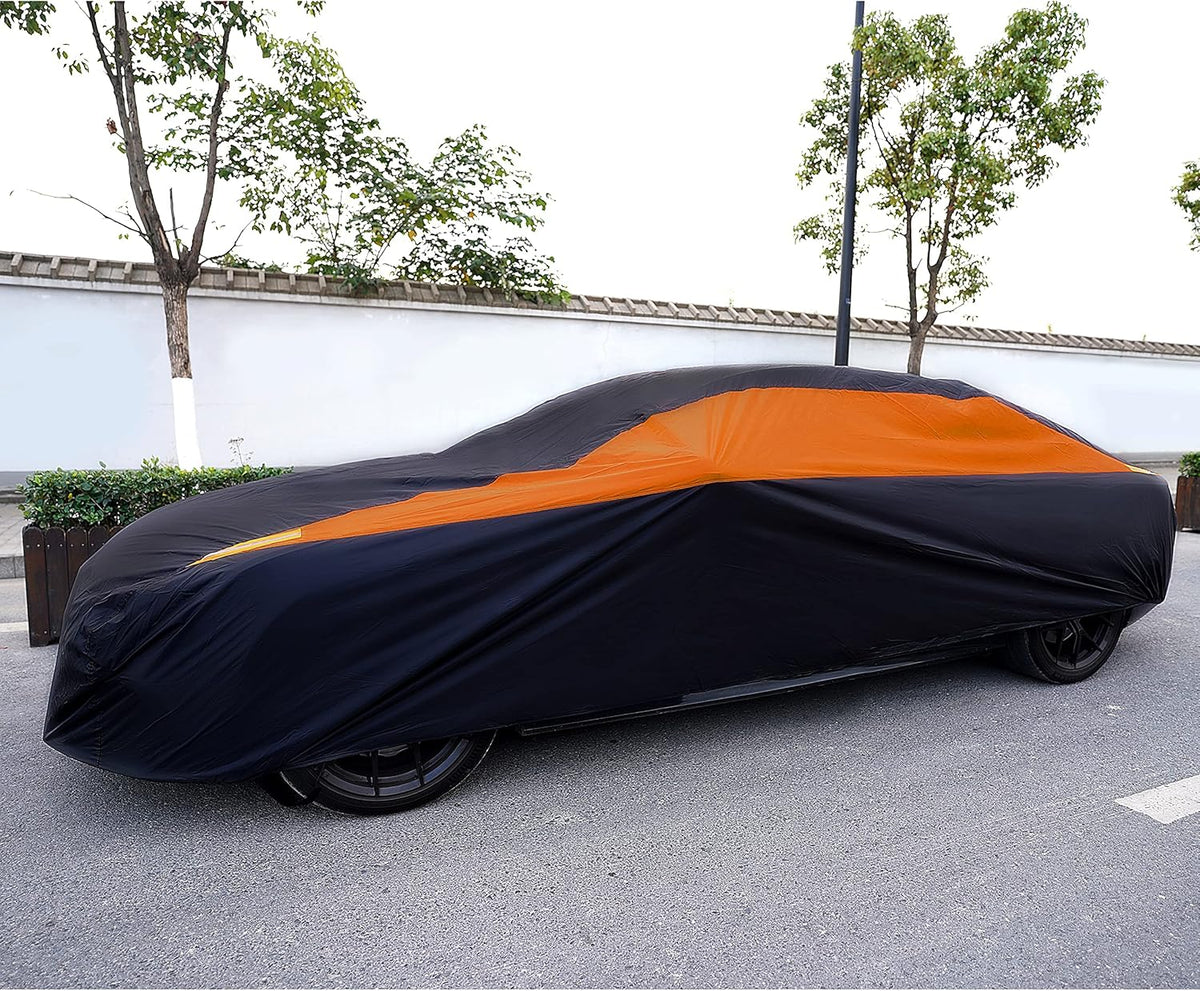MORNYRAY Waterproof Car Cover All Weather Snowproof UV Protection Windproof Outdoor Full car Cover, Universal Fit for Sedan (Fit Sedan Length 194-206 inch, Blue)
