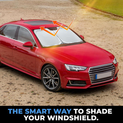 Autovir Car Windshield Sun Shade Foldable | Front Windshield Shade for Sun, Heat and UV Rays | Sunshade for Car Front Window and Interior Sun Protection | Medium (28 x 31 inches)