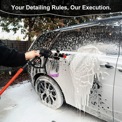 Raincovo Foam Cannon Wide Mouth for Pressure Washer, Thick Snow Foam Lance for Car Wash, Adjustable Soap Cannon with 1/4 Inch Quick Connector, Additional 1.1mm Orifice Nozzle