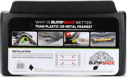 BumpShox - The Original Front Bumper Guard & Front Bumper Protection License Plate Frame. Tougher Than Steel! (BumpShox MAX (2.0" Thick))