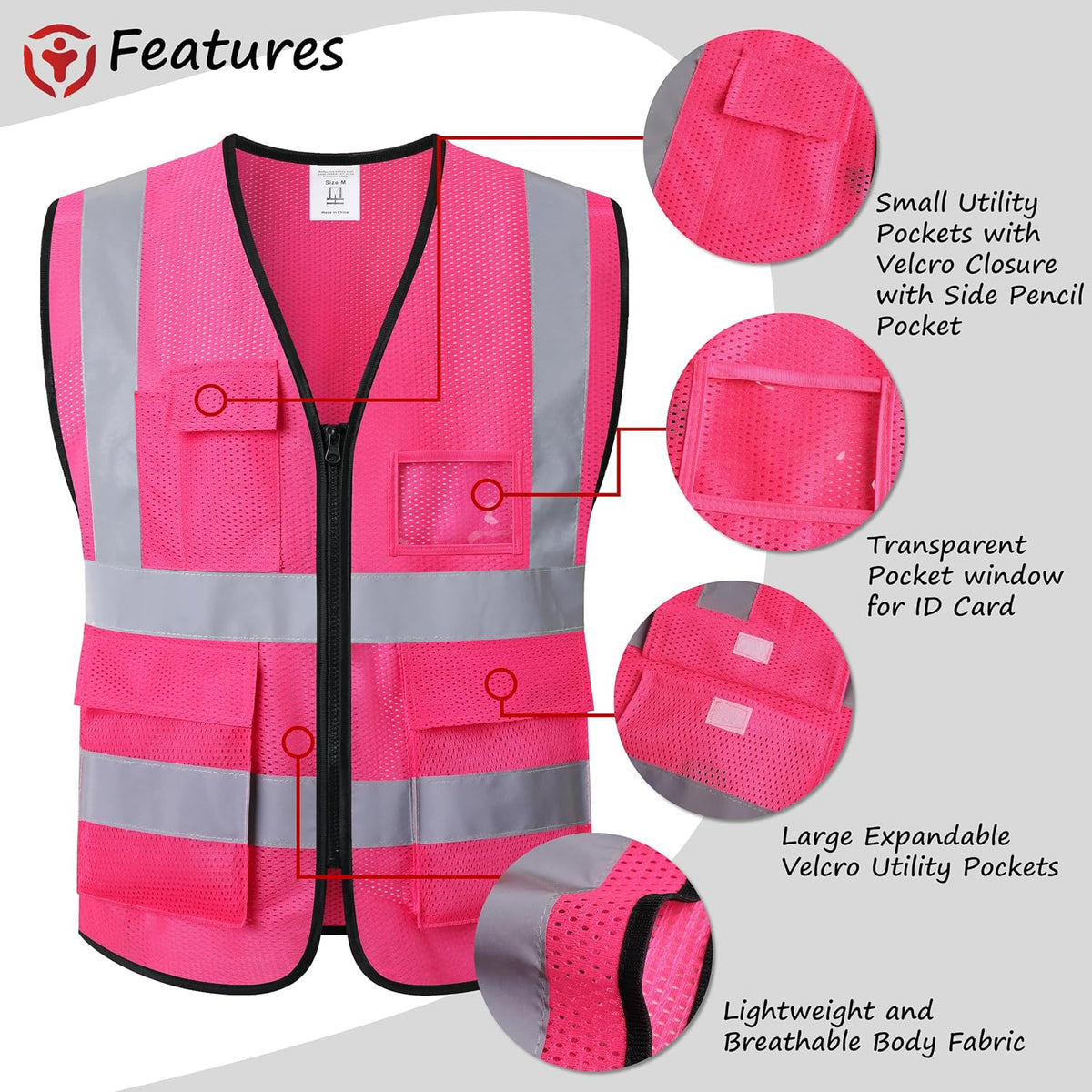Reflective Safety Vest for Men Women Construction Vest Meet ANSI/ISEA Standard