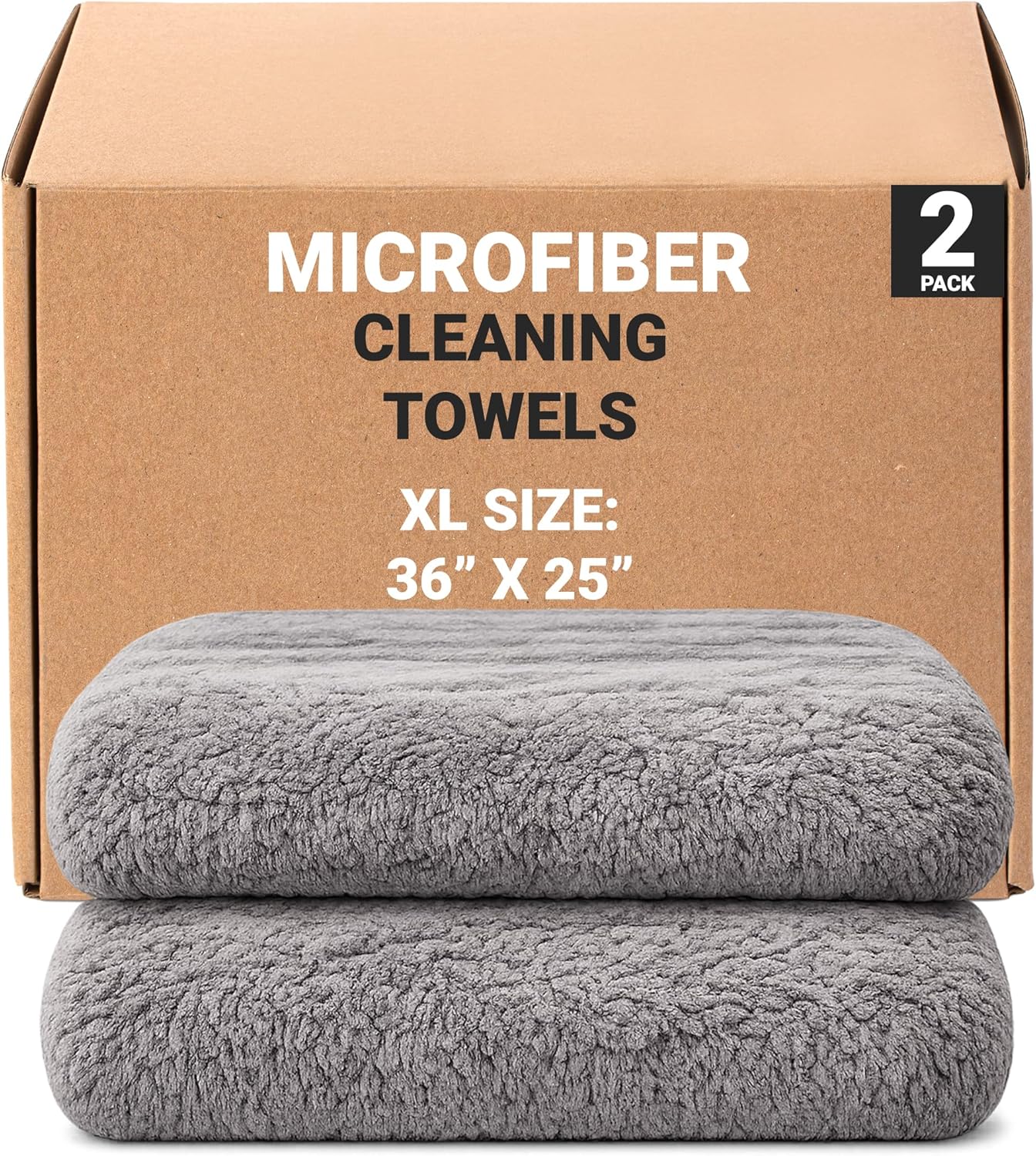 Platinum Microfiber Towels for Cars Extra Large Towel Set of 2 Drying Towels with Maximum Absorbency, Scratch Free Wash Towels for Detailing, Microfiber Cleaning Cloth Towel Kit