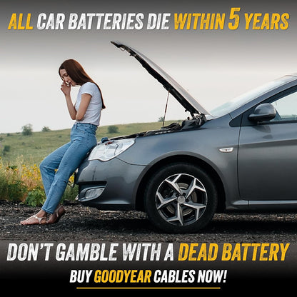 GOODYEAR Heavy Duty Jumper Cables for Car Battery - 4 Gauge Thick Wire, Extra Long 16 ft Booster Cables with Carrying Case for Cars, Trucks, SUVs, Emergency Roadside Kit Car Accessories
