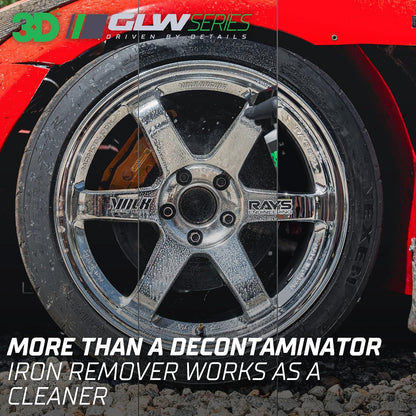 3D GLW Series Iron Remover – Fast Acting Fallout & Brake Dust Cleaner | pH Balanced Wheel & Paint Decontamination | DIY Detailing Spray | Made in USA |16 oz