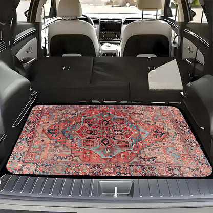 Universal Car Trunk Mat 29" x 39",Purple Colorful Flowers All Weather Trunk Protection Cargo Liner, Durable Cargo Mat Rear Trunk Liner,Stylish Vehicle Interior Accessories Suitable for Most Car Models