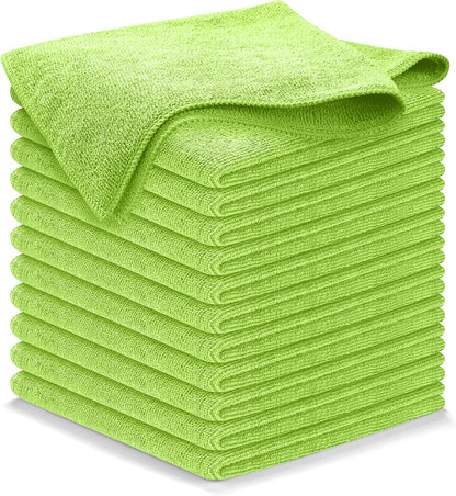 USANOOKS Microfiber Cleaning Cloth Grey - 12 Pcs (12.5"x12.5") - High Performance - 1200 Washes, Ultra Absorbent Microfiber Towel Weave Grime & Liquid for Streak-Free Mirror Shine - Car Washing Cloth