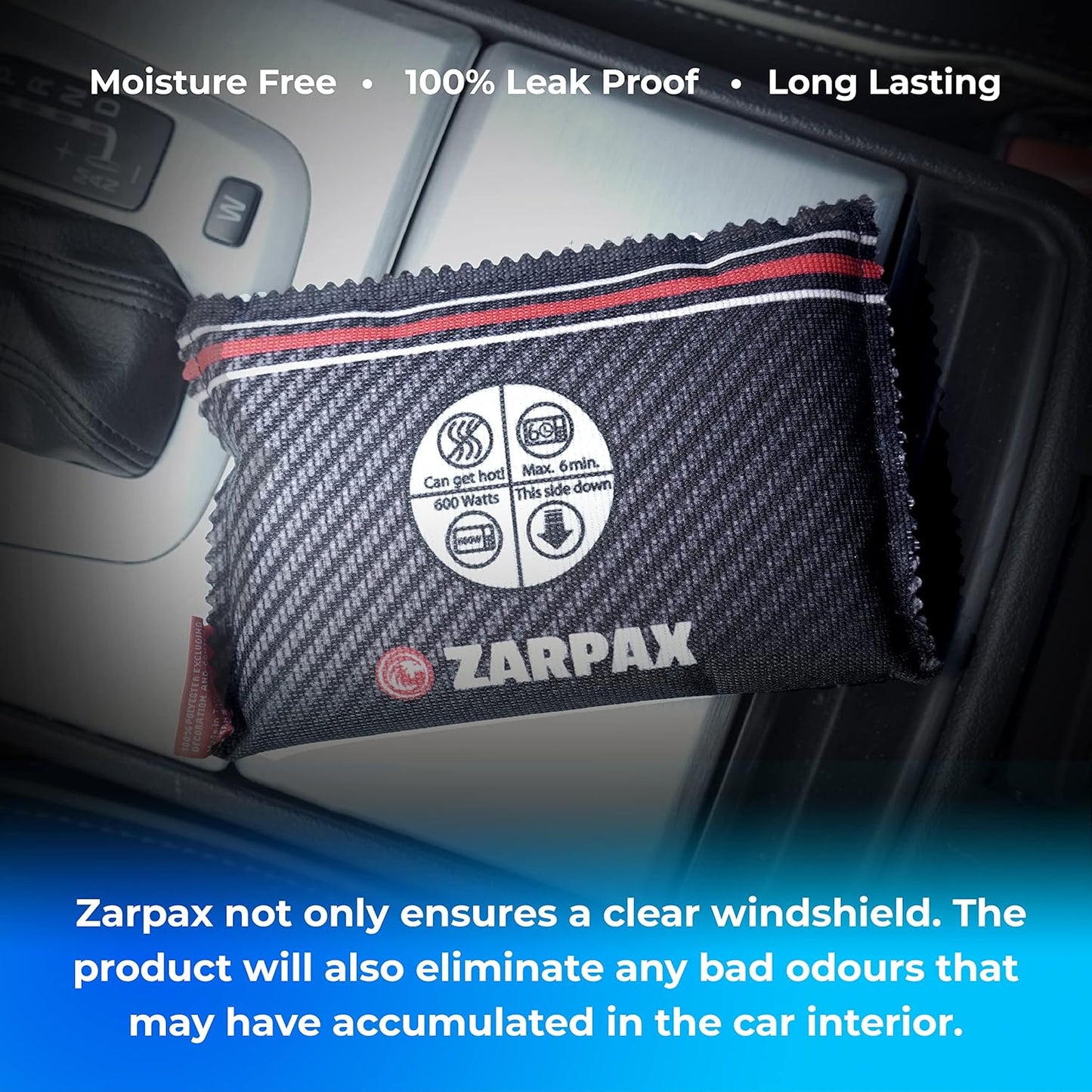 Reusable Car Dehumidifier Bag (2 Pack) Rechargeable Dehumidifier bags for Car, Trucks, and RVs - Prevent Damp & Moisture on Windscreens - Leakproof Moisture Absorber for Car and Home