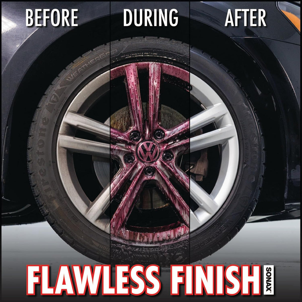 SONAX Wheel Cleaner Full Effect (230200) | Non-Acid Rim Cleaner | Color Changing Wheel Cleaner | Brake Dust Cleaner | Non-Acid Iron Remover | (500 ml or 16.9 fl. oz.)
