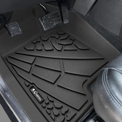KARPAL Floor Mats for 2007-2013 Chevy Silverado & GMC Sierra 1500 Crew Cab / 2007-2014 2500/3500 HD(Footwell Coverage), All-Weather TPE Custom Fit Floor Liners Car Accessories