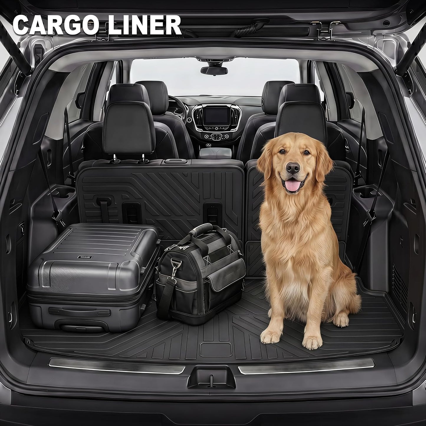 KARPAL Floor Mats for 2007-2013 Chevy Silverado & GMC Sierra 1500 Crew Cab / 2007-2014 2500/3500 HD(Footwell Coverage), All-Weather TPE Custom Fit Floor Liners Car Accessories