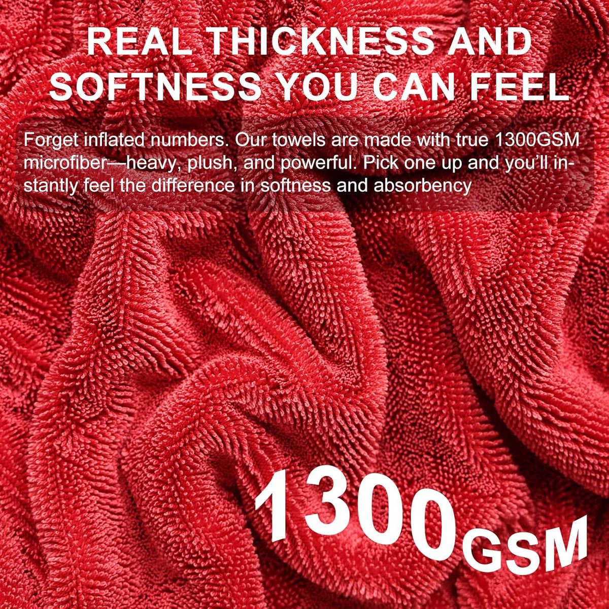 2 Pack XL Car Drying Towel – 1300GSM Ultra Absorbent Microfiber, 24"x36" Large Size, Twisted Loop, Lint-Free & Streak-Free for Auto Detailing, Car, SUV, Truck (Gray-Gray)